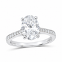 14K White Gold 2 3/8 CTW Lab-Grown Diamond Oval Engagement Ring, photo 1