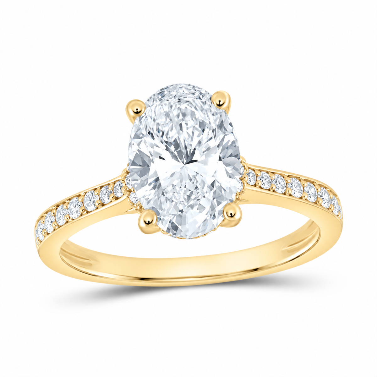 14K Yellow Gold 2 3/8 CTW Lab-Grown Diamond Oval Engagement Ring, photo 1