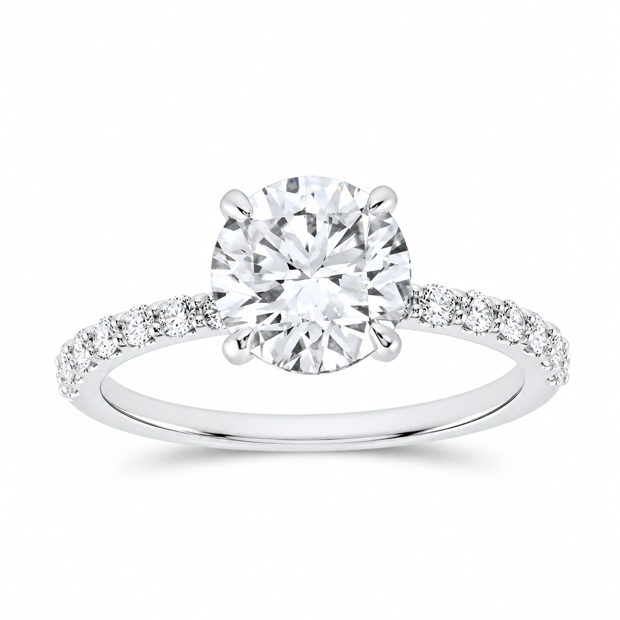 14K White Gold 2 1/3 CTW Lab-Grown Diamond Round Engagement Ring, photo 1