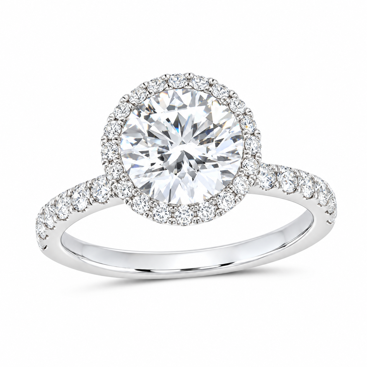 14K White Gold 2 3/4 CTW Lab-Grown Diamond Round Engagement Ring, photo 1