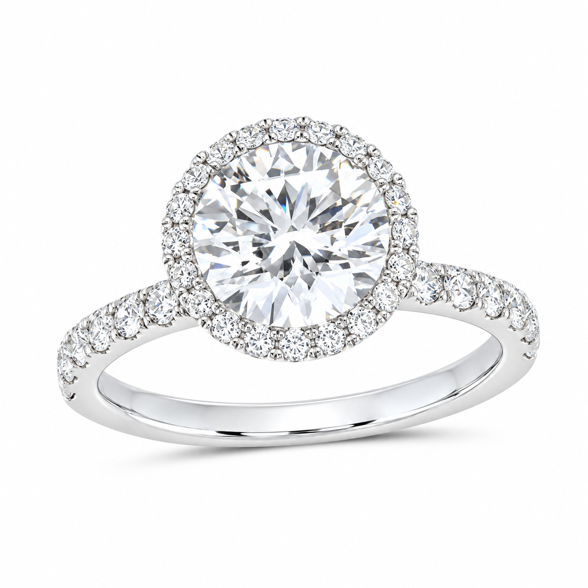14K White Gold 2 3/4 CTW Lab-Grown Diamond Round Engagement Ring, photo 1