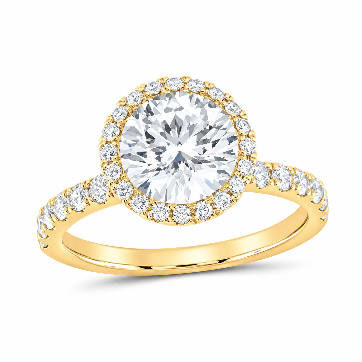 14K Yellow Gold 2 3/4 CTW Lab-Grown Diamond Round Engagement Ring, photo 1