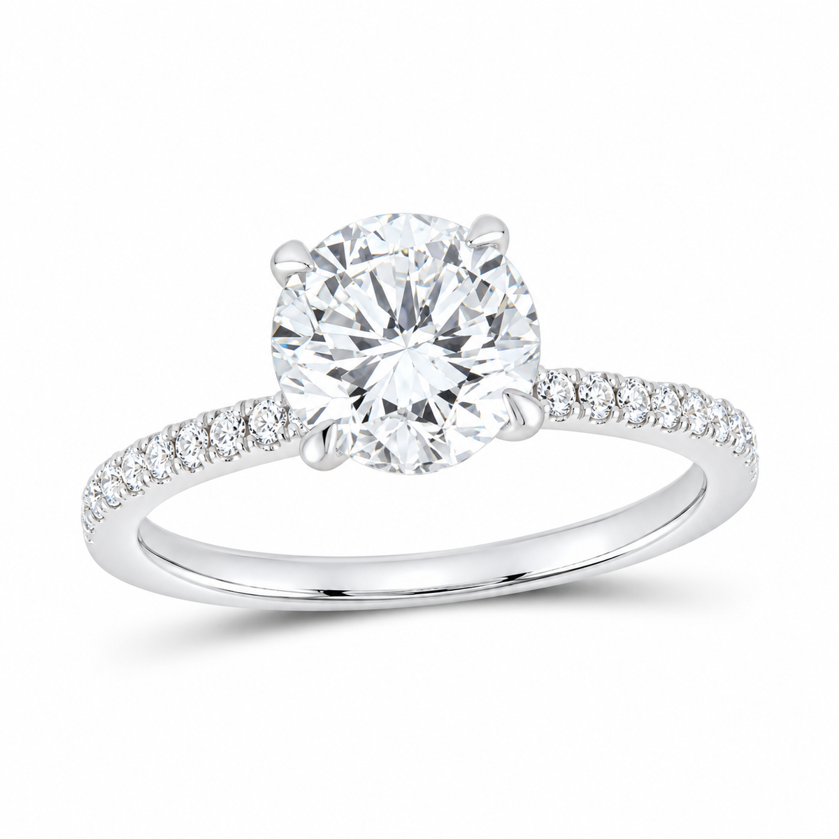 14K White Gold 2 1/4 CTW Lab-Grown Diamond Round Engagement Ring, photo 1