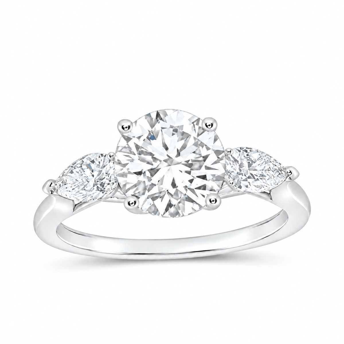 14K White Gold 2 1/2 CTW Lab-Grown Diamond Round Engagement Ring, photo 1