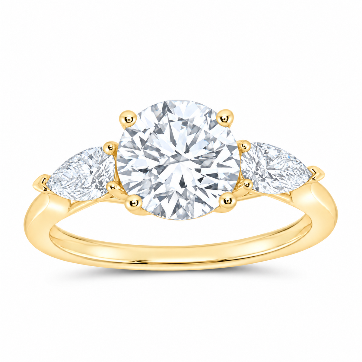14K Yellow Gold 2 1/2 CTW Lab-Grown Diamond Round Engagement Ring, photo 1
