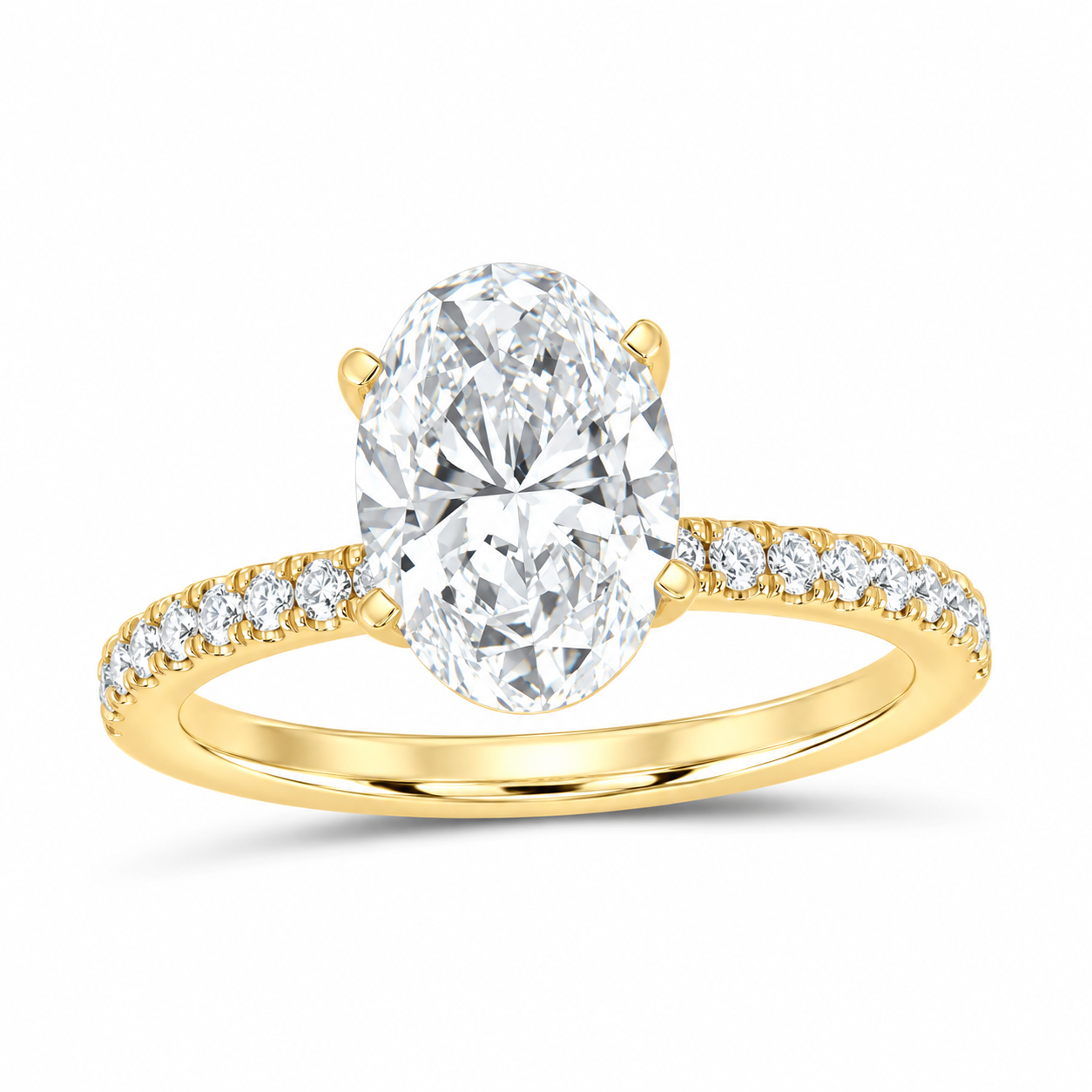 14K Yellow Gold 2 3/8 CTW Lab-Grown Diamond Oval Engagement Ring, photo 1