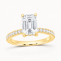 14K Yellow Gold 2 1/2 CTW Lab-Grown Diamond Emerald Engagement Ring, photo 1