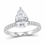 14K White Gold 2 3/8 CTW Lab-Grown Diamond Pear Engagement Ring, photo 1