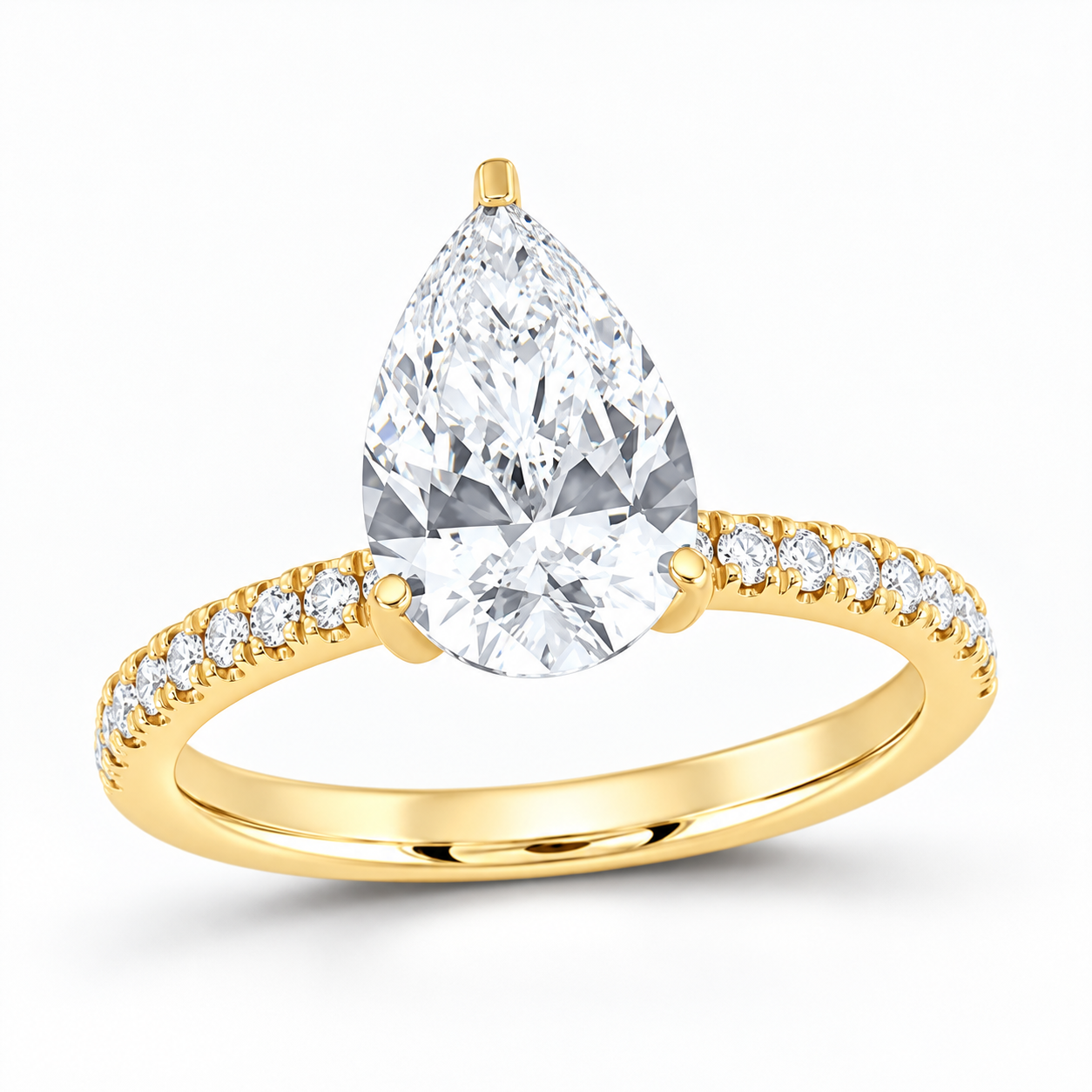 14K Yellow Gold 2 3/8 CTW Lab-Grown Diamond Pear Engagement Ring, photo 1