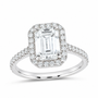 14K White Gold 2 3/8 CTW Lab-Grown Diamond Emerald Engagement Ring, photo 1