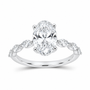 14K White Gold 2 3/8 CTW Lab-Grown Diamond Oval Engagement Ring, photo 1