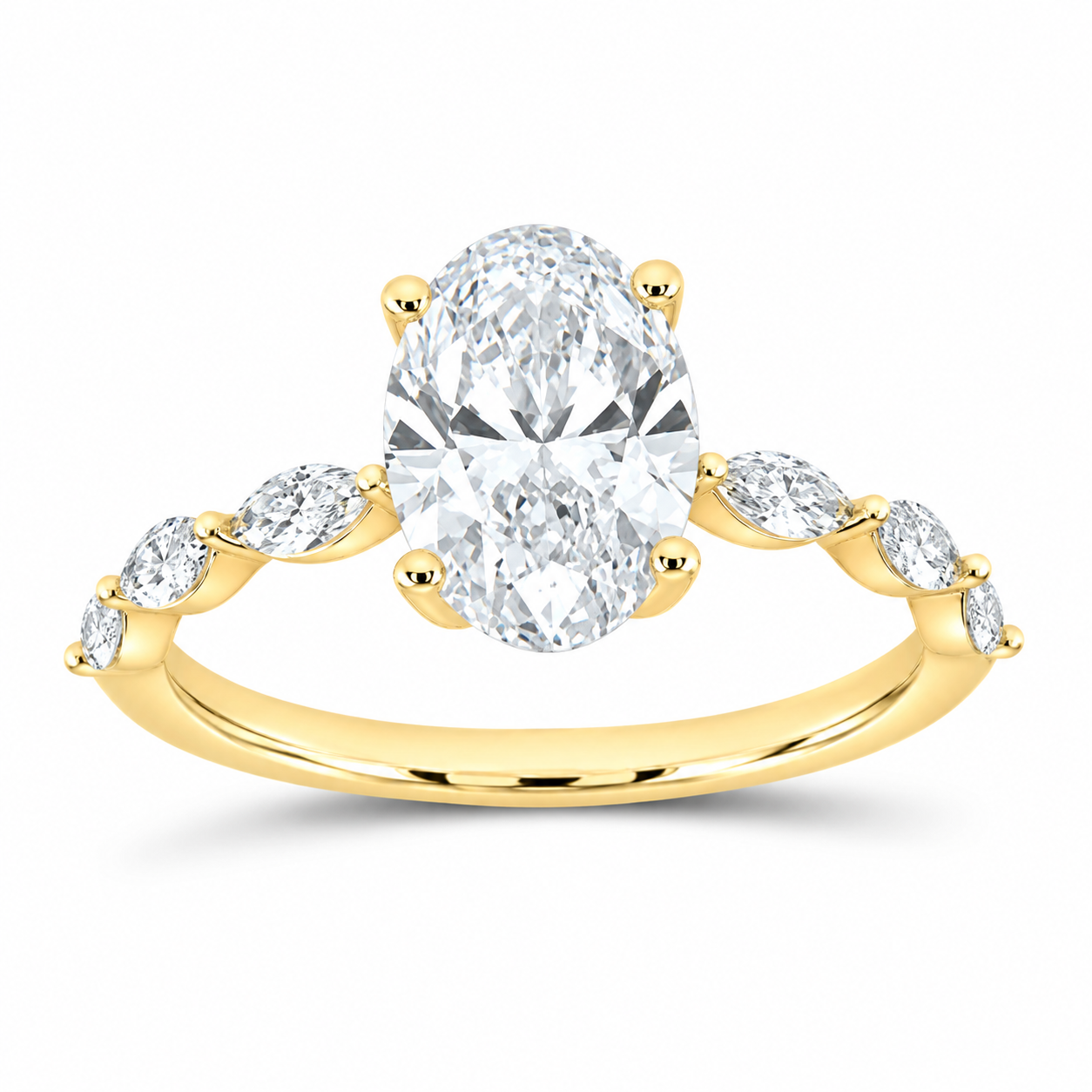 14K Yellow Gold 2 3/8 CTW Lab-Grown Diamond Oval Engagement Ring, photo 1