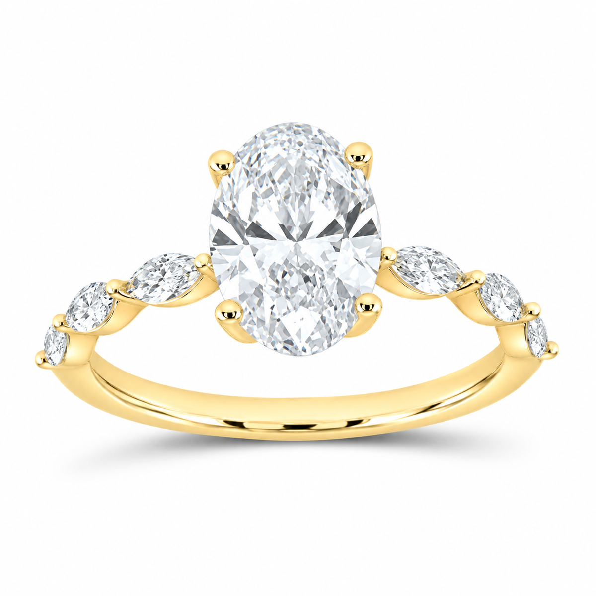 14K Yellow Gold 2 3/8 CTW Lab-Grown Diamond Oval Engagement Ring, photo 1
