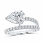 14K White Gold 2 1/2 CTW Lab-Grown Diamond Pear Engagement Ring, photo 1