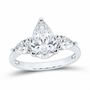 14K White Gold 2 3/4 CTW Lab-Grown Diamond Pear Engagement Ring, photo 1
