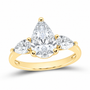 14K Yellow Gold 2 3/4 CTW Lab-Grown Diamond Pear Engagement Ring, photo 1
