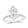 14K White Gold 2 1/3 CTW Lab-Grown Diamond Pear Engagement Ring, photo 1