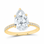 14K Yellow Gold 2 1/3 CTW Lab-Grown Diamond Pear Engagement Ring, photo 1