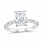 14K White Gold 2 1/2 CTW Lab-Grown Diamond Radiant Engagement Ring, photo 1