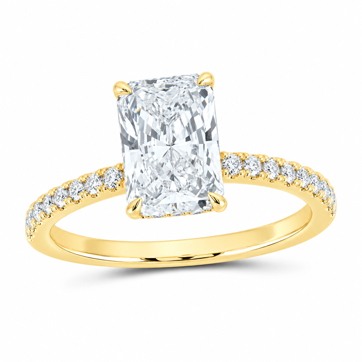 14K Yellow Gold 2 3/8 CTW Lab-Grown Diamond Radiant Fashion Ring, photo 1
