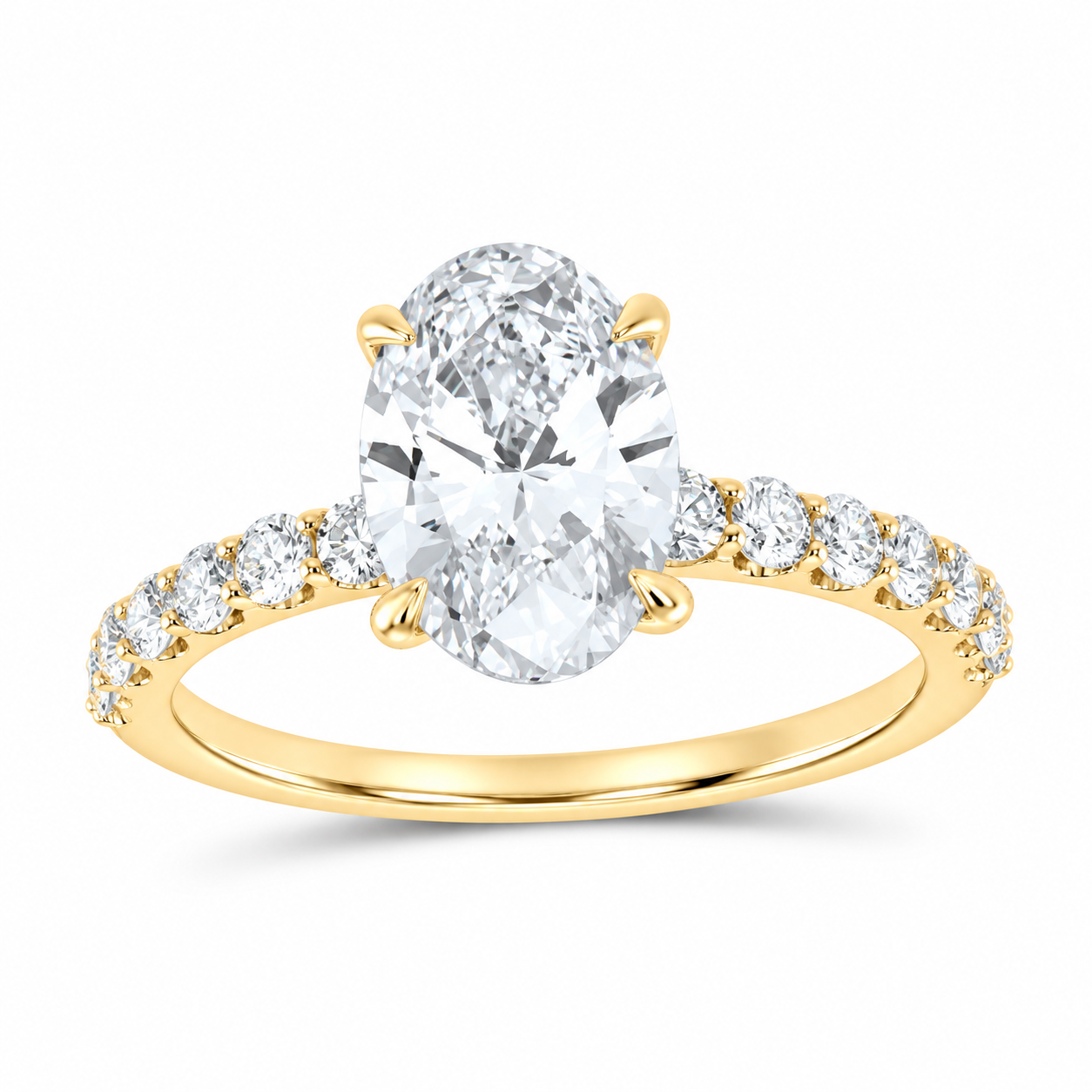 14K Yellow Gold 2 3/8 CTW Lab-Grown Diamond Oval Engagement Ring, photo 1