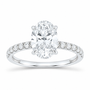 14K White Gold 2 3/8 CTW Lab-Grown Diamond Oval Engagement Ring, photo 1