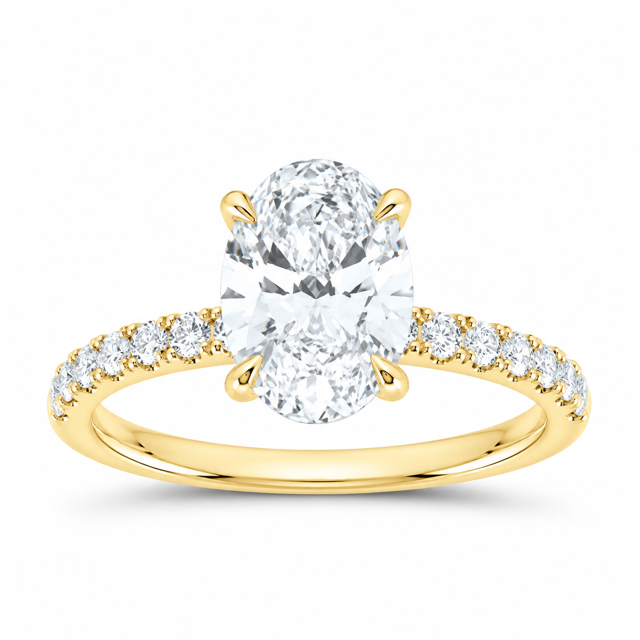 14K Yellow Gold 2 3/8 CTW Lab-Grown Diamond Oval Engagement Ring, photo 1