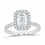 14K White Gold 2 3/4 CTW Lab-Grown Diamond Emerald Engagement Ring, photo 1