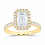 14K Yellow Gold 2 3/4 CTW Lab-Grown Diamond Emerald Engagement Ring, photo 1