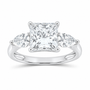 14K White Gold 3 3/4 CTW Lab-Grown Diamond Princess Engagement Ring, photo 1
