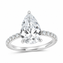 14K White Gold 3 1/3 CTW Lab-Grown Diamond Pear Engagement Ring, photo 1