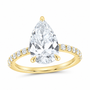 14K Yellow Gold 3 1/3 CTW Lab-Grown Diamond Pear Engagement Ring, photo 1