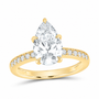 14K Yellow Gold 3 1/4 CTW Lab-Grown Diamond Pear Engagement Ring, photo 1
