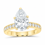 14K Yellow Gold 3 1/2 CTW Lab-Grown Diamond Pear Engagement Ring, photo 1