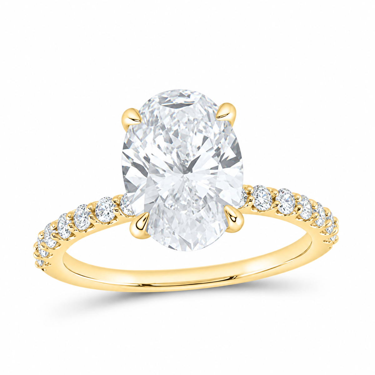 14K Yellow Gold 3 1/3 CTW Lab-Grown Diamond Oval Engagement Ring, photo 1