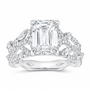 14K White Gold 3 7/8 CTW Lab-Grown Diamond Emerald Engagement Ring, photo 1