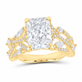 14K Yellow Gold 3 7/8 CTW Lab-Grown Diamond Radiant Engagement Ring, photo 1
