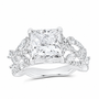 14K White Gold 3 7/8 CTW Lab-Grown Diamond Princess Engagement Ring, photo 1