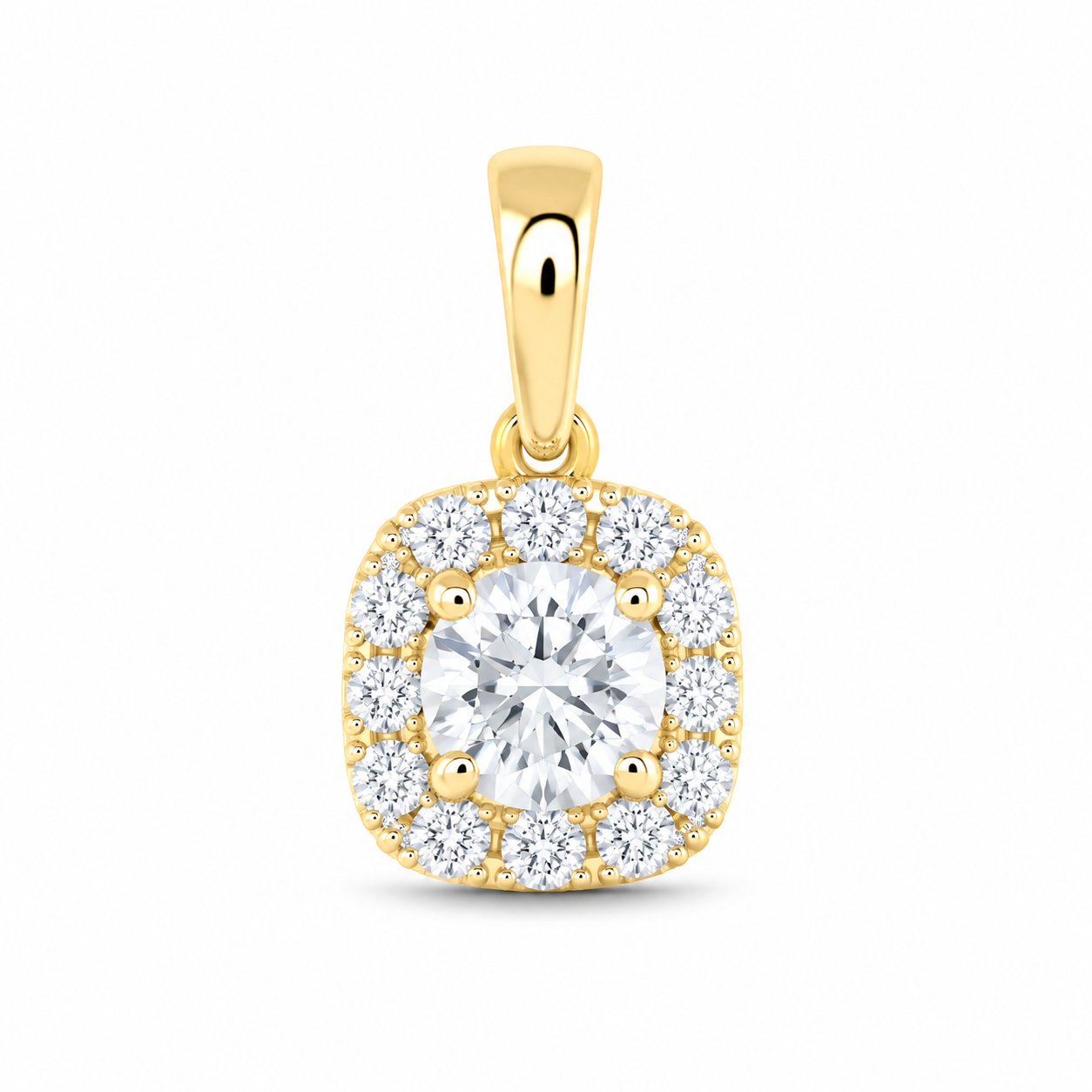 14K Yellow Gold 1/2 CTW Lab-Grown Diamond Cushion Pendant, photo 1