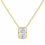 14K Yellow Gold 1 CTW Lab-Grown Diamond Emerald Necklace, photo 1