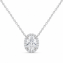 14K White Gold 2 CTW Lab-Grown Diamond Oval Necklace, photo 1