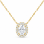 14K Yellow Gold 2 CTW Lab-Grown Diamond Oval Necklace, photo 1