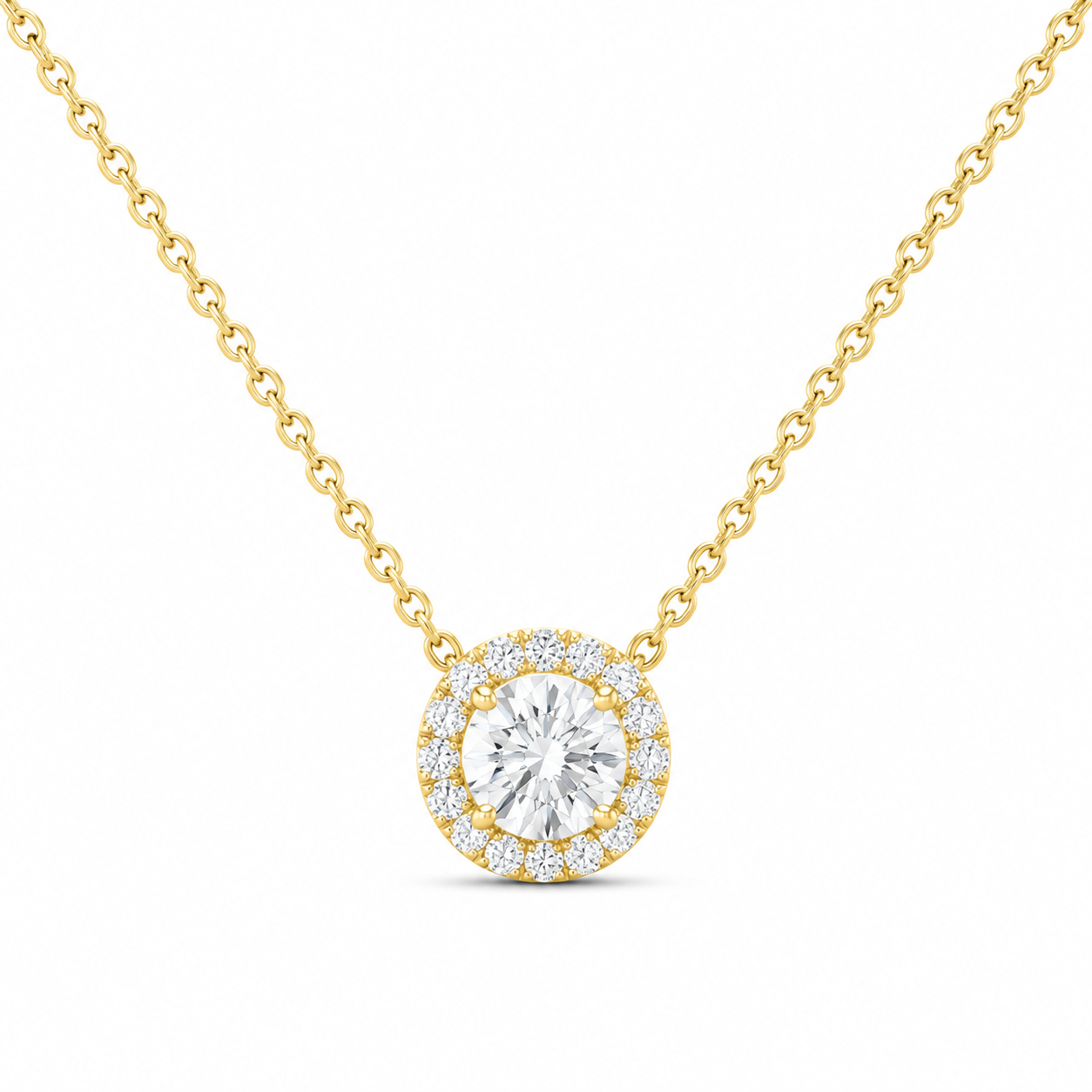 14K Yellow Gold 1/2 CTW Lab-Grown Diamond Round Necklace, photo 1