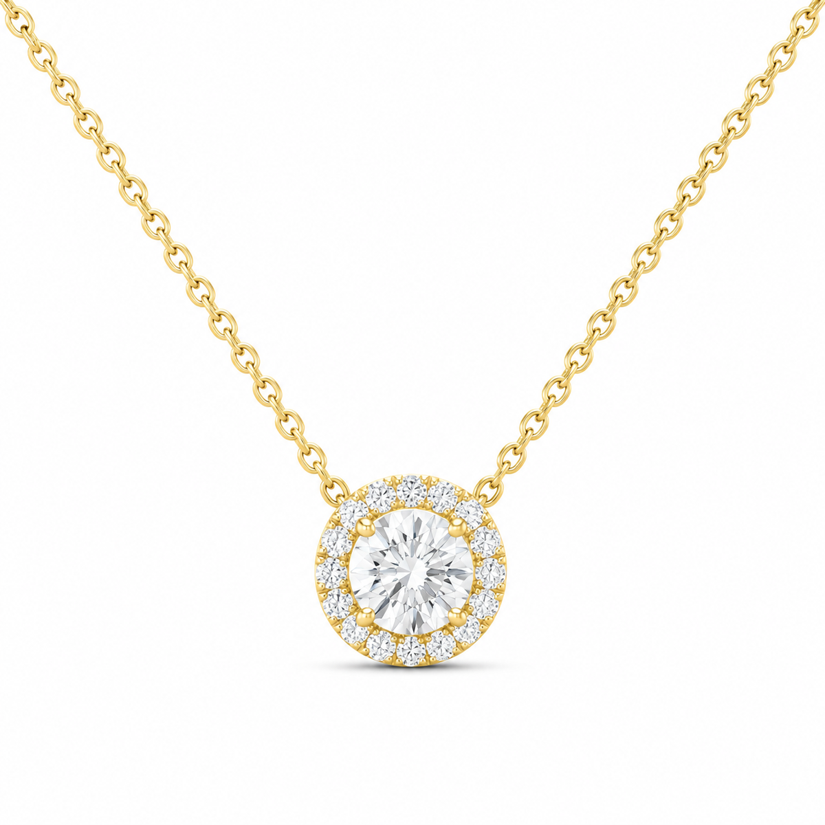 14K Yellow Gold 1/2 CTW Lab-Grown Diamond Round Necklace, photo 1