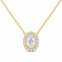 14K Yellow Gold 7/8 CTW Lab-Grown Diamond Oval Halo Necklace, photo 1