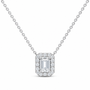 14K White Gold 1/2 CTW Lab-Grown Diamond Emerald Necklace, photo 1
