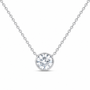 14K White Gold 1/2 CTW Lab-Grown Diamond Round Bezel Necklace, photo 1