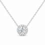14K White Gold 1 CTW Lab-Grown Diamond Round Necklace, photo 1