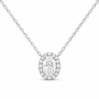 14K White Gold 1/2 CTW Lab-Grown Diamond Oval Necklace, photo 1