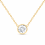 14K Yellow Gold 1/2 CTW Lab-Grown Diamond Round Bezel Necklace, photo 1